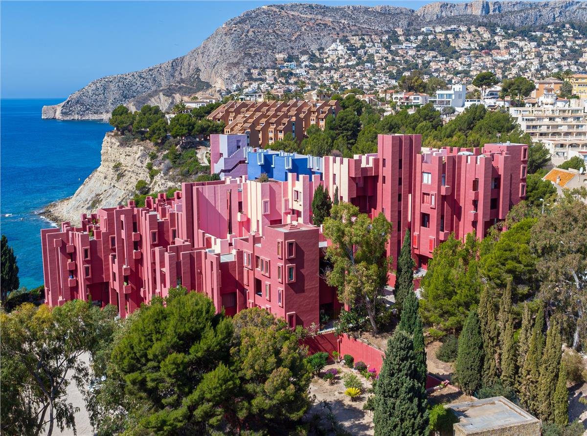 Colourful Calpe architecture near coastal recovery walks