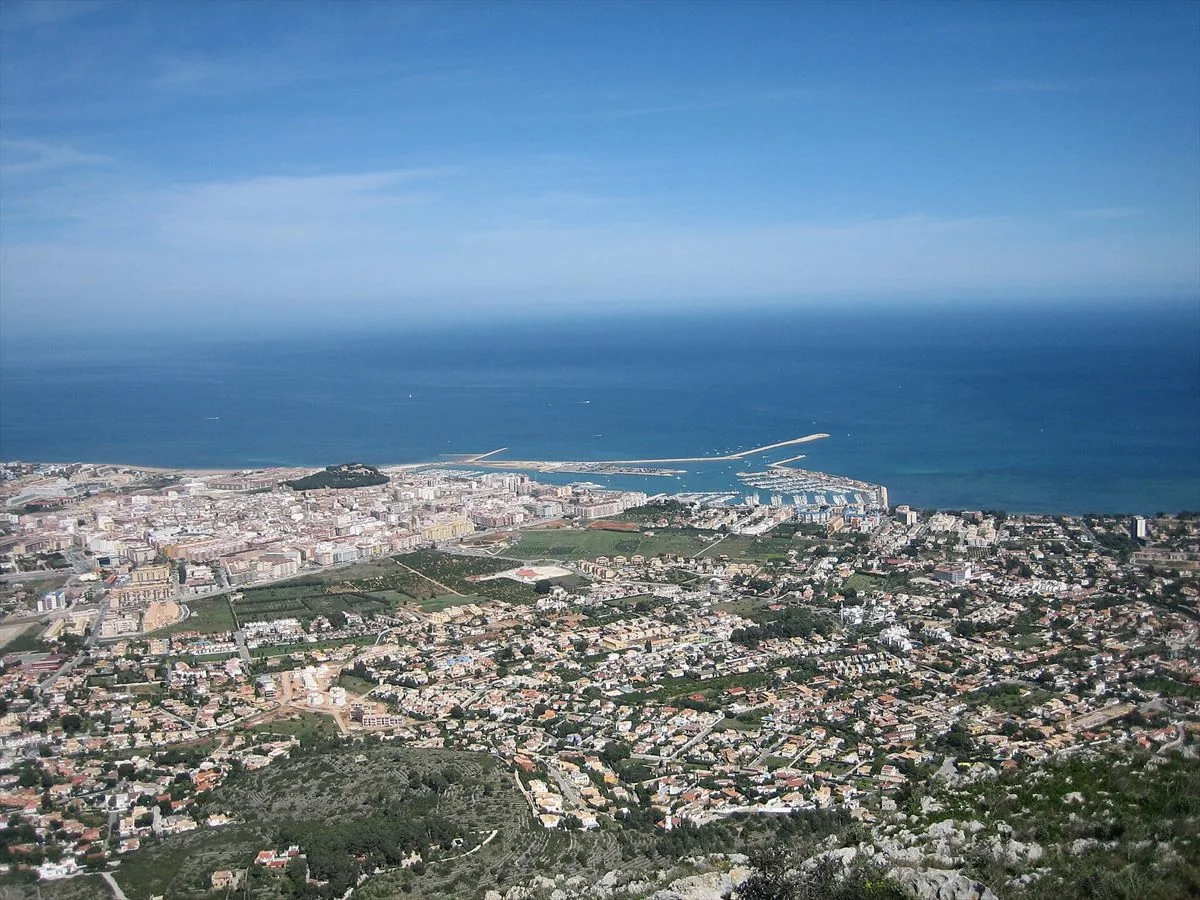 Denia and the northern Costa Blanca viewed from Montgo